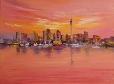 Закат над Оклендом